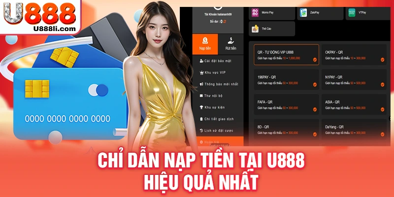 Chỉ dẫn nạp tiền tại U888 hiệu quả nhất